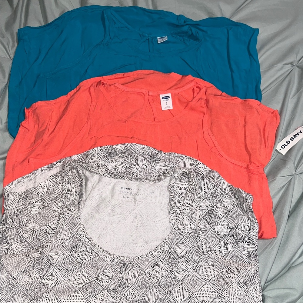 Old Navy Women's Tees in Blue, Coral, and Gray $8 for all